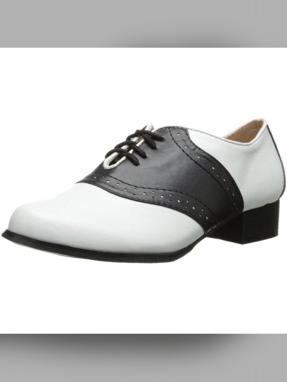 Ellie Shoes Black and White Saddle Oxford